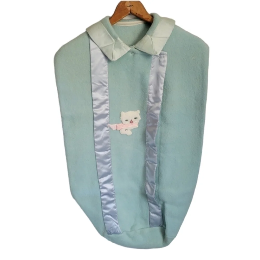 Vintage 1940s baby sleep sack and matching bonnet